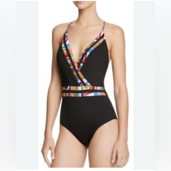 Nanette Lepore mambo goddess one piece swimsuit S black - Picture 1 of 5